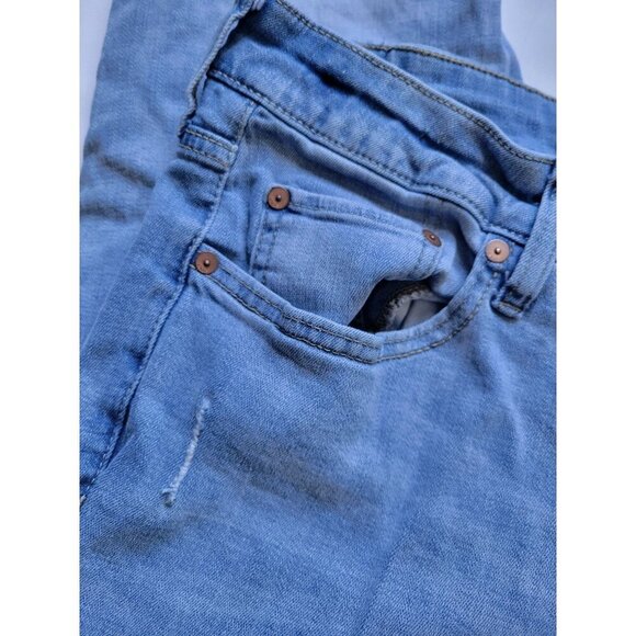 Aeropostale Slim Straight Mens Jeans Distressed Size 33/32 Casual Light Wash - Picture 3 of 9